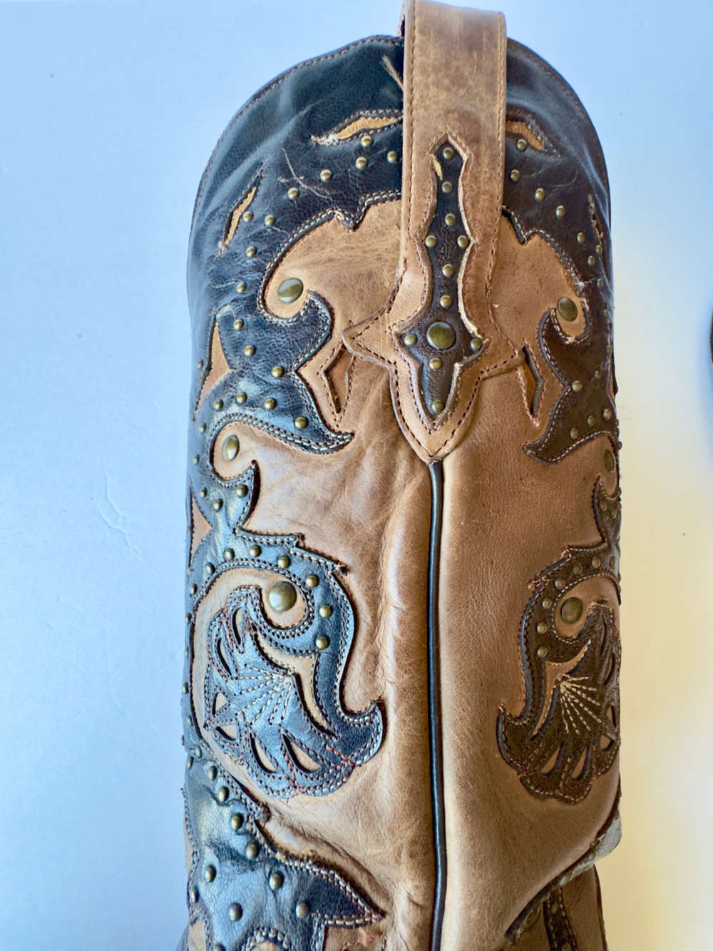 LUCCHESE WOMEN'S HANDMADE 1883 STUDDED FIONA COWGIRL BOOTS - SNIP TOE size 7.5 - Picture 10 of 11